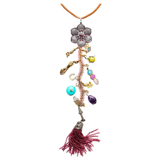 "Strawberry Fields Forever" Diamond Ruby Symbol Tree Necklace