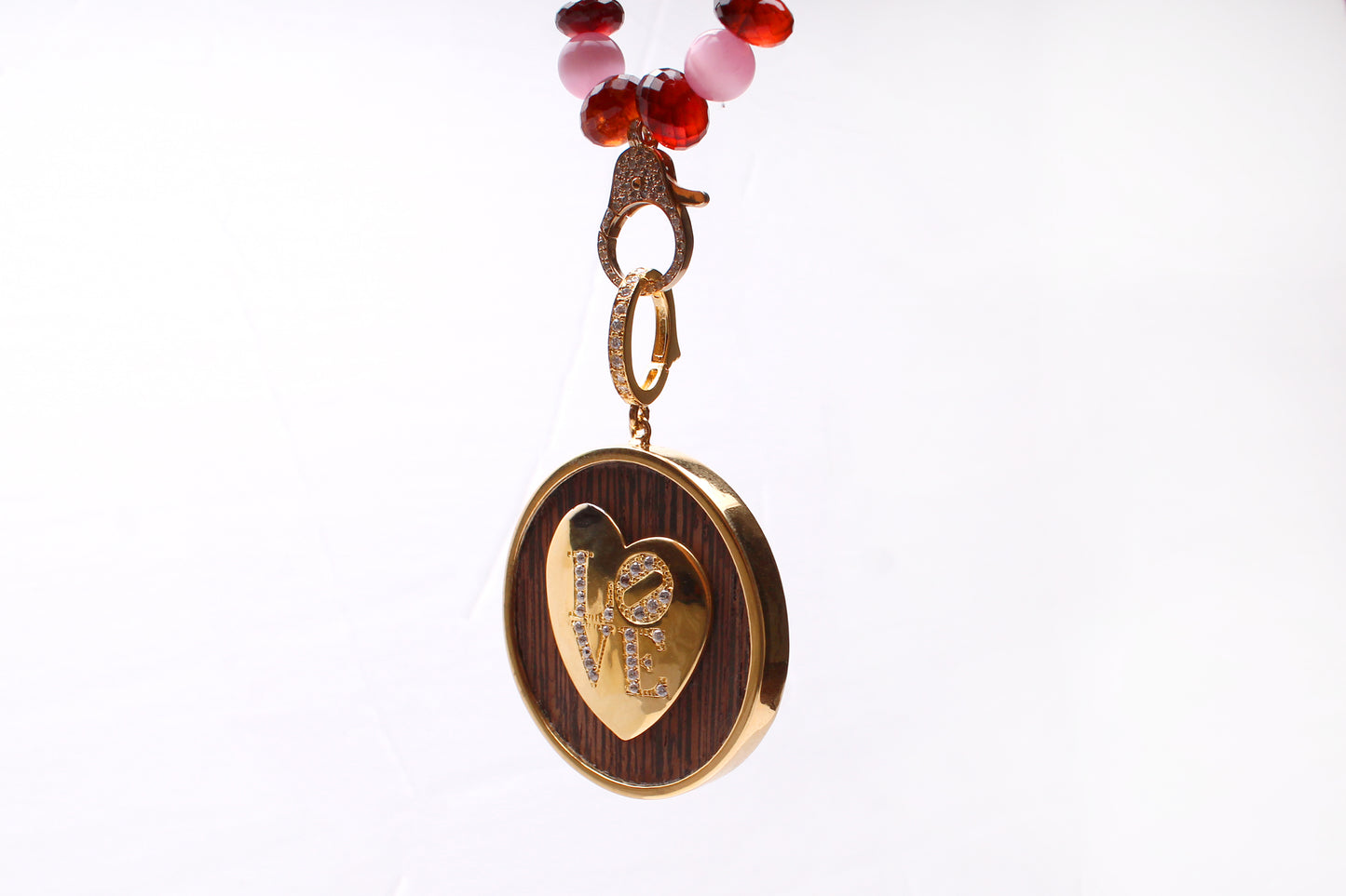 Gold Diamond Ruby Scarlet Hills of Bliss Symbol Tree Necklace