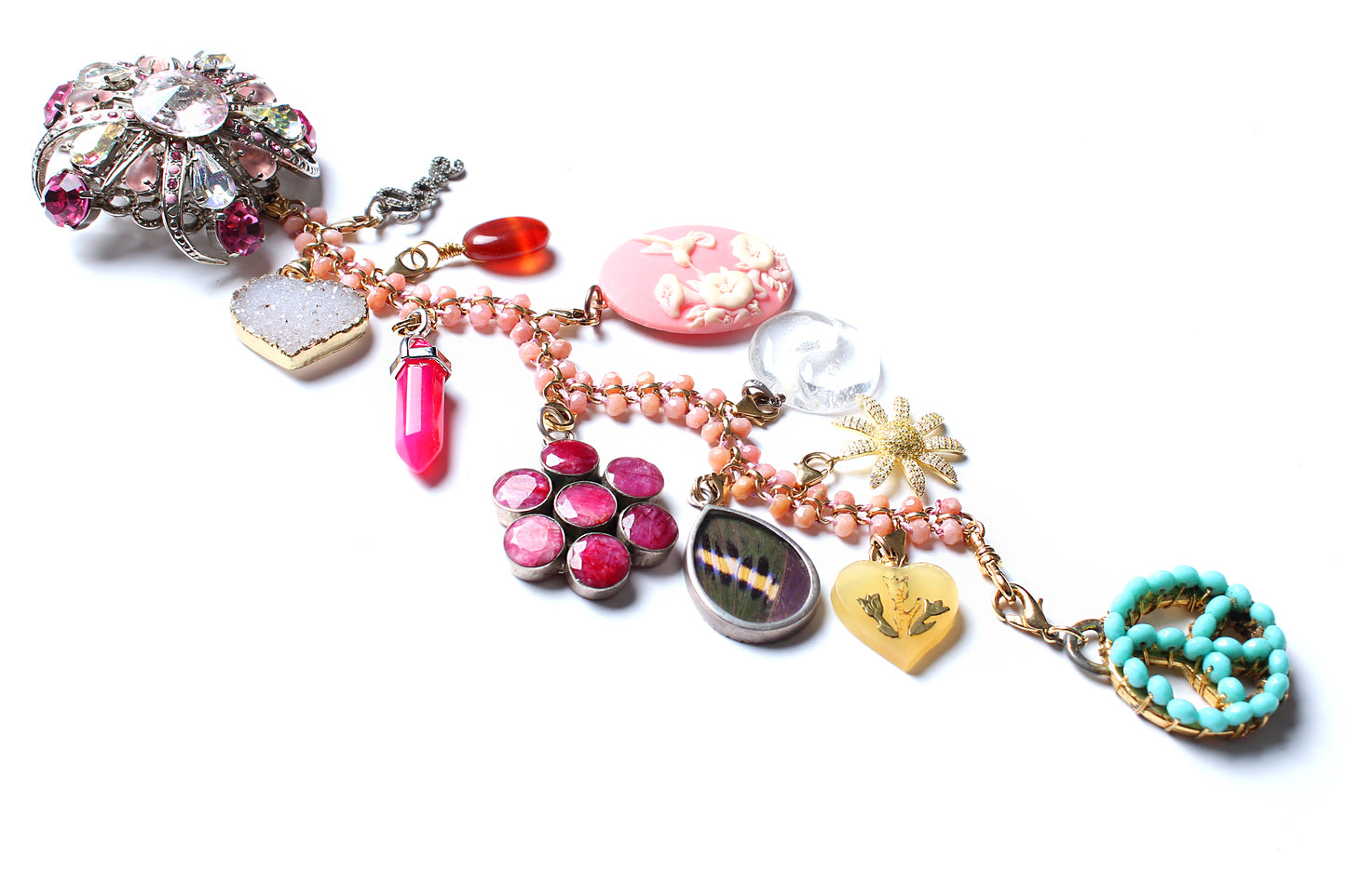 "Pink Martini II" Symbol Tree Necklace