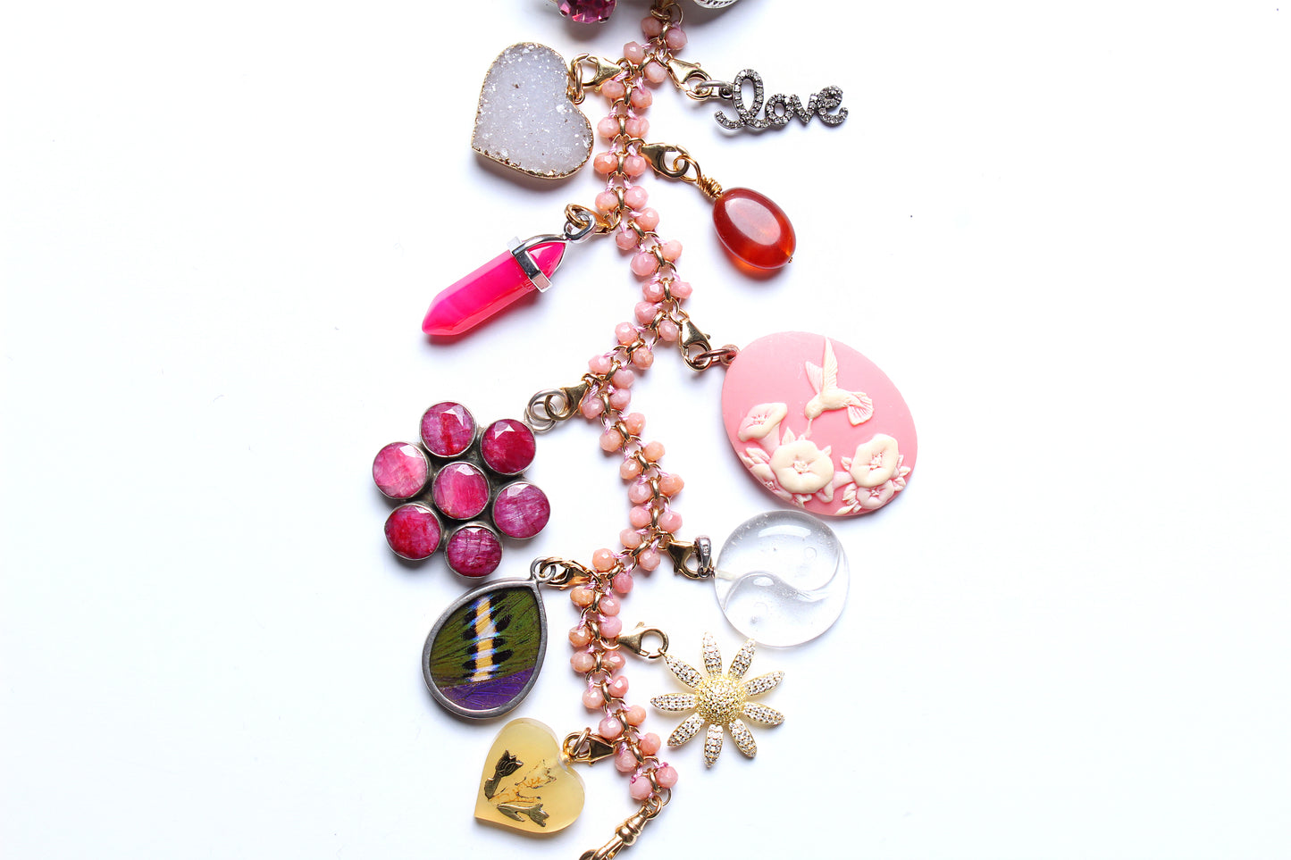 "Pink Martini II" Symbol Tree Necklace