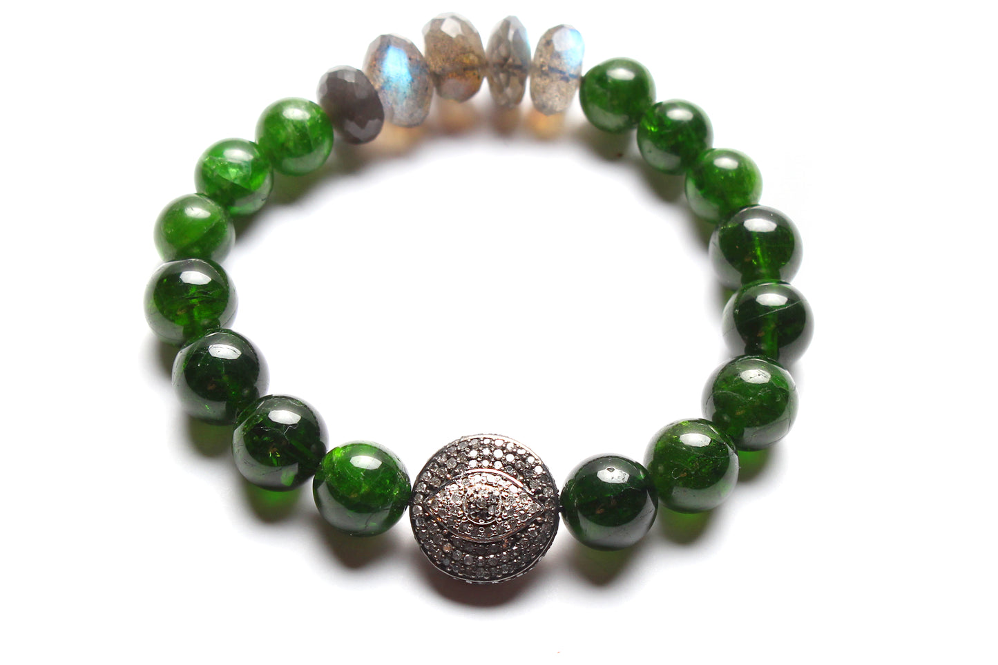 Diamond Ruby Gold Onyx Emerald Agate Beaded Bracelet Lot of 6