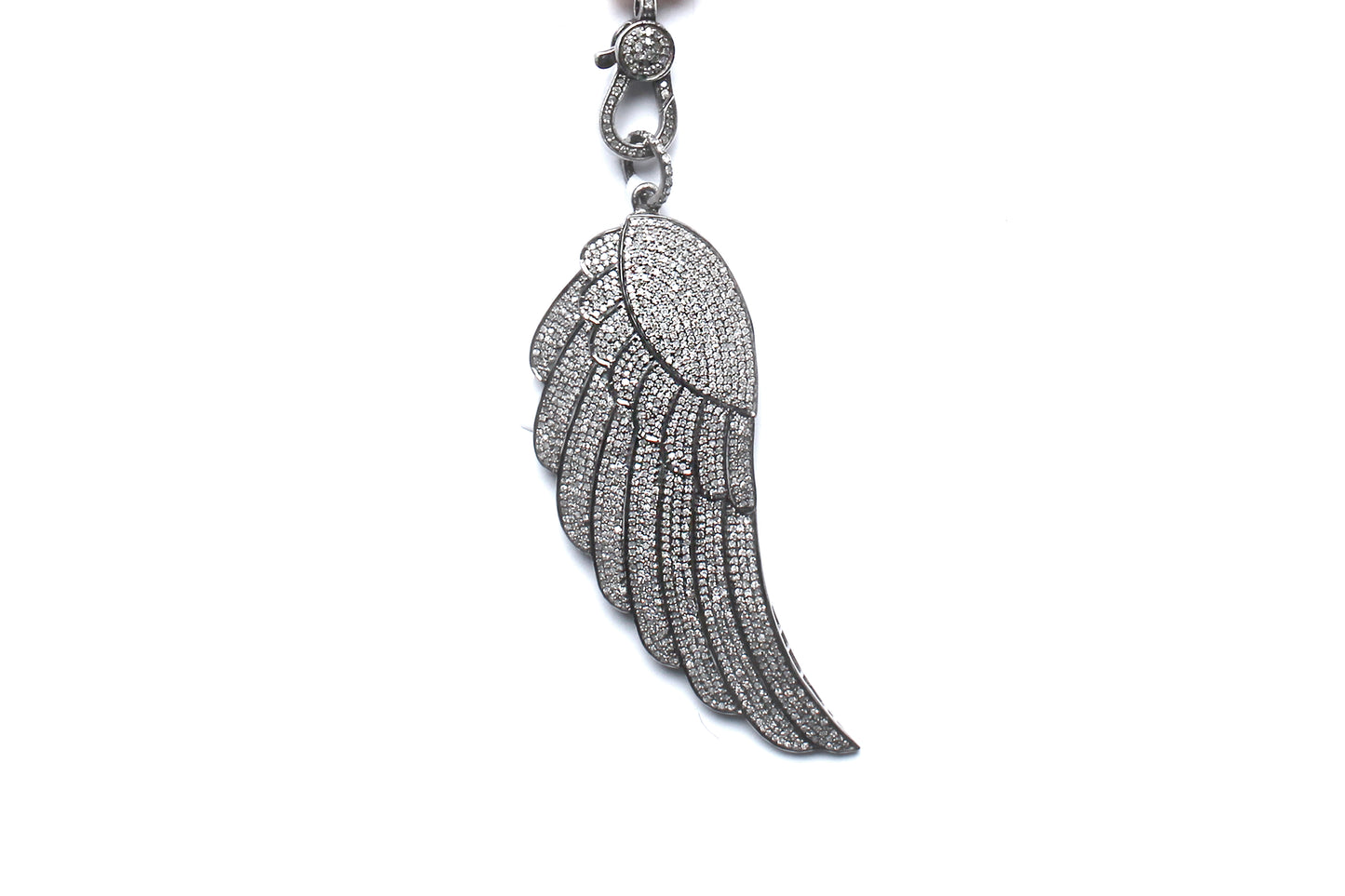 Garnet 14k gold Ruby Diamond Angel Wing Rosary