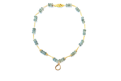 Green Quartz Diamond 14k Gold Caracas Necklace & Capri Pendant