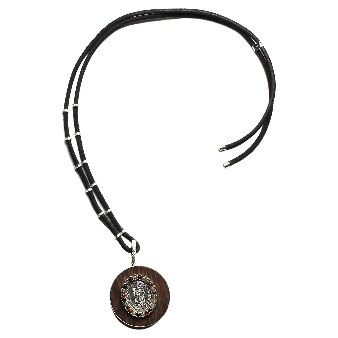 Signature Diamond Suede Cord & Saint Ebony Diamond Pendant