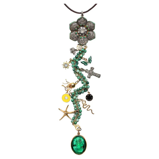 "Selva Magico III" Diamond Emerald Gold Topaz Symbol Tree