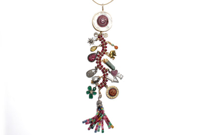 "Me Myself Divine III" Ruby Garnet Diamond Agate Symbol Tree