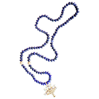 Lapis Tree of Life Beaded Necklace