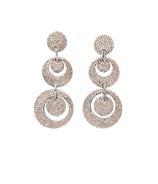 Diamond Disco 3 Tier Earrings