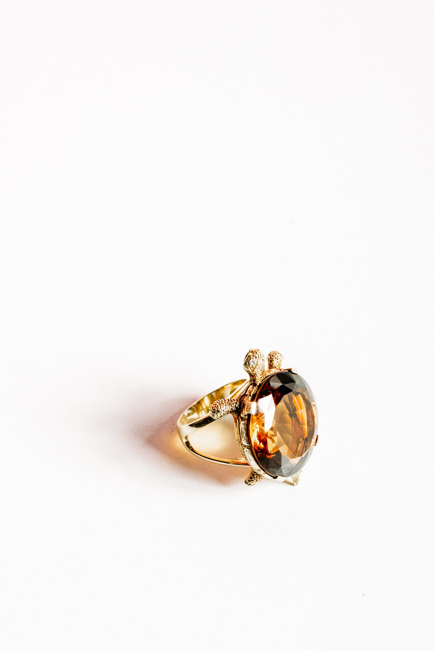 Citrine 18kgold Diamond Turtle Ring