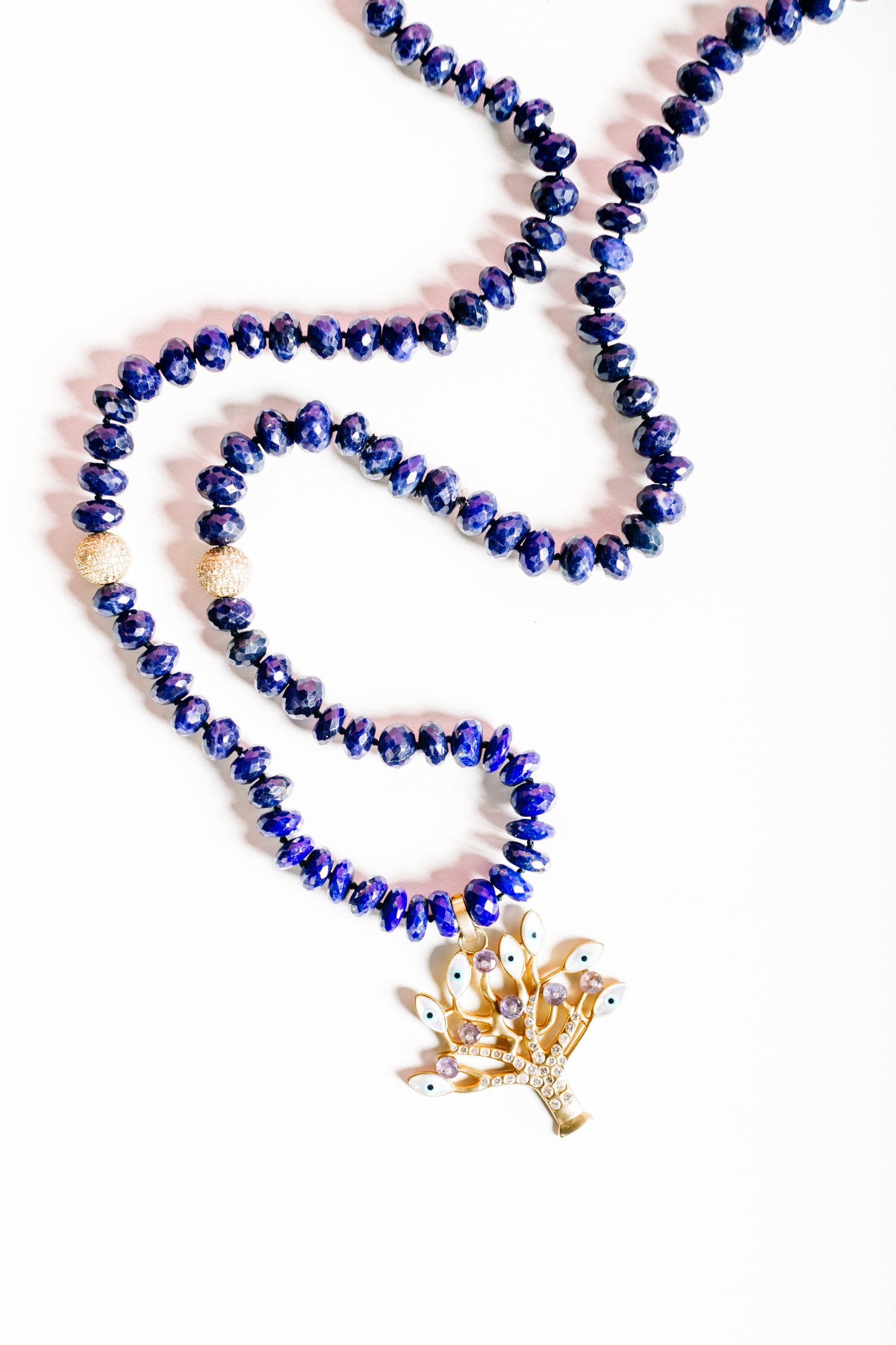 Lapis Tree of Life Beaded Necklace